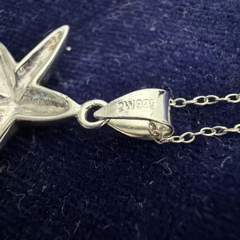 VTG 925 Sterling Silver Starfish Necklace 16